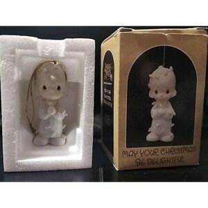 VTG 1985 Precious Moments Ornament May Your‎ Christmas Be Delightful 15849 Boy